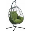 Pepita Sicilia Záhradné závesné kreslo pre jednu osobu s vankúšmi - sivo-zelená Pepita