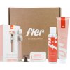 Fler Smooth Skin darčeková sada Blush holiaci strojček Fler+ nástenný držiak+ 2 päťbrité hlavice+ Foamtastic Amber pena na holenie+ Slow It Down rýchlo sa vstrebávajúci telový krém Darčeková sada