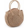 Háčkovaná kabelka z rafie - lyka so zipsom 33x37 cm - režná prírodná - VÝPREDAJ