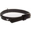 COBBYS PET Obojok z pravej kože čierny so striebornými dekoráciami podšitý originálnou kožou 20mm/55cm