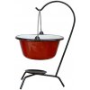 Perfect Cauldron Servírovací kotlík na guláš smalt červený 0,8 l, stojan na servírovanie