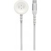 Swissten opletený magnetický kabel pro apple watch kovový, usb-c 1.2 m bílý 22065502