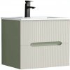 Trent 60 spodná kúpeľňová skrinka s keramickým umývadlom (2 zásuvky) zeleno-biela