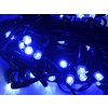 HIBRIGHT PROFI vianočná EXTRA HRUBÁ LED svetelná reťaz vonkajšia na spájanie FLASH - 100LED - 9,5m, modrá + studená biela, IP44
