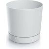 Prosperplast Kvetináč TUBO P s miskou 23,9 cm biely