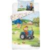 Bambusové obliečky do postieľky 3D Farma modrá 100x135/40x60