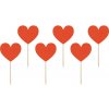 PartyDeco Zapichovacie dekorácie na muffiny červené srdiečka