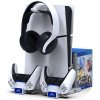 iPega P5S009 Multifunkčný Nabíjací Stojan pre PS5 Slim White PG-P5S009