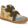 Detské členkové topánky barefoot Koel - Dari Tex Cotton Olive zelena
