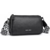 Miss Lulu dámska kožená crossbody kabelka so širokým popruhom L2309 - čierna