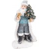 Clayre & Eef Šedá dekorácia Santa s vianočným stromčekom - 11*9*21 cm - Clayre & Eef