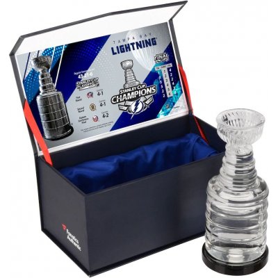 Fanatics Skleněný mini pohár Tampa Bay Lightning 2020 Stanley Cup Champions Crystal Stanley Cup Filled with Ice From the 2020 Stanley Cup Final