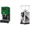 Gaggia New Classic E24, green + Eureka Mignon Specialita, CR chrome