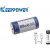 KeepPower P1680U 16340 800 mAh Li-ion 3,7V Button top s ochranou USB nabíjateľný akumulátor