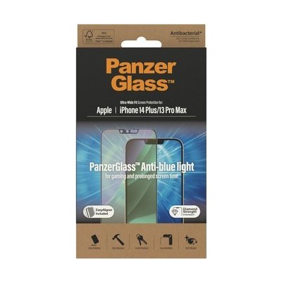 PanzerGlass Ultra-Wide Fit iPhone 14 Plus / 13 Pro Max 6,7" Screen Protection Antibacterial Easy Aligner Included Anti-blue light 2793