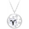 Preciosa Strieborný náhrdelník s českým krištáľom Baran Sparkling Zodiac 6150 84 (retiazka, prívesok)