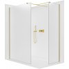 CERANO - Sprchová zástena Walk-in Onyx TL/P - 8 mm - hranatá vzpera - zlatá kartáčovaná, mliečne sklo - 100x80x200 cm
