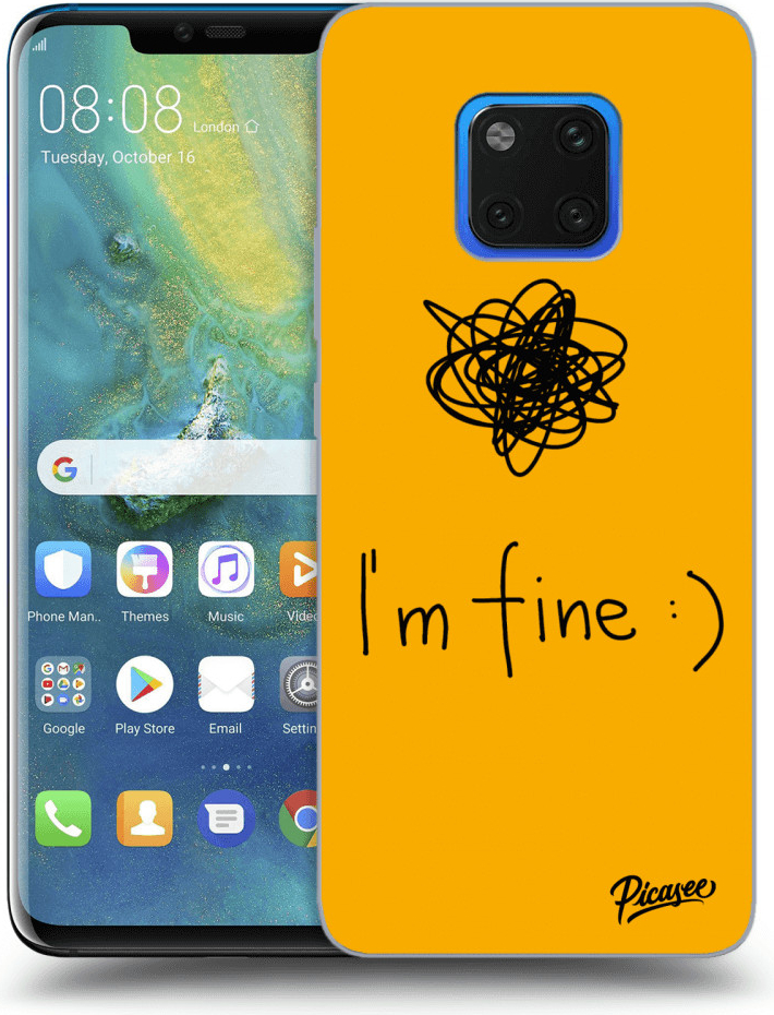 Púzdro Picasee silikónové Huawei Mate 20 Pro - I am fine čiré