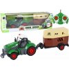 LeanToys RC traktor na dálkové ovládání, zemědělský přívěs, dálkové ovládání 1:24