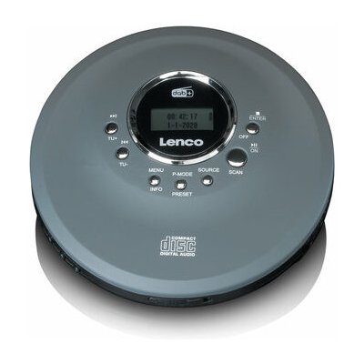 LENCO CD-400 sivá / Prenosný CD prehrávač / MP3 / DAB+ / FM / 3.5mm (CD-400GY)