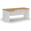 Ergonomický kancelársky písací stôl PRIMO WHITE, 180x120 cm, ľavý, biela/buk