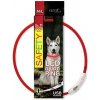 Dog Fantasy LED svetelný obojok z nylónu červený 65 cm