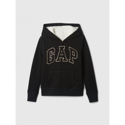 GAP detská sherpa mikina s logom čierna
