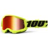 MX Okuliare 100% STRATA 2 Fluo Yellow - Mirror Red lens