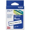 Brother originál páska do tlačiarne štítkov, Brother, TZE-221, čierny tlač/biely podklad, laminovaná, 8m, 9mm (Brother TZe-221)