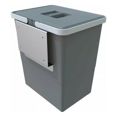 Elletipi EASY 18 L Vstavaný odpadkový kôš na dvierka šedá / s vekom / 30 x 35 x 23 cm (PBD SA SG34 C97 M)