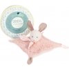 DouDou ET Compagnie Doudou darčeková sada plyšový zajačik s ružovou dečkou z BIO bavlny 25 cm