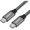 PremiumCord Kábel USB 3.2 Gen 1 USB-C male - USB-C male, bavlnený oplet, 2m
