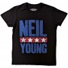 Tričko Neil Young - Stars Logo, Unisex,Čierna,XL