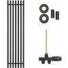 CERANO - Kúpeľňový radiátorový set Francesco - ústredné vykurovanie - bočné jednobodové pripojenie - 872W - čierna matná - 1500x390 mm CER-663586