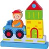 Viga Drevené magnetické puzzle kocky Mesto 20x20x5 plnofarebný motív