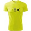 Ježíšova ryba - Pánske tričko Fantasy športové - 3XL ( Neonová žltá )