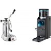 La Pavoni Stradivari Lusso + Rancilio Rocky Doserless, black