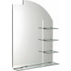 Aqualine Aqualine, WEGA zrkadlo 65x90cm, zaoblené, s policami, 65028