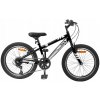 Horský bicykel 24 palcový, 6-rýchlostný pre deti vo veku 8-12 rokov, čierny