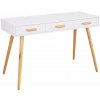 ModernHome WYJ-039 Písací stôl s 3 zásuvkami, 120 x 45 cm, biely