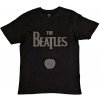 The Beatles Tričko Drop T Logo & Apple Unisex Black L