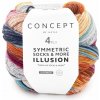 SYMMETRIC ILLUSION SOCKS Katia Farby SYMMETRIC ILLUSION SOCKS: 72 modrá-okrová-červená-hrdzavá