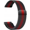 Madvell Kovový Milanese remienok čierna s červeným pruhom 20mm