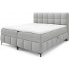 Wilsondo Manželská boxspring posteľ s úložným priestorom Zophie 160x200 - svetlosivá