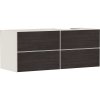 HANSGROHE Xevolos E závesná skrinka pre lakovanú dosku so zápustným umývadlom vpravo, 4 zásuvky PushOpen, 1370 x 550 x 555 mm, piesková matná béžová/tmavý dub, 54240730