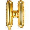 PartyDeco Fóliový balón Mini - Písmeno H 35cm zlatý