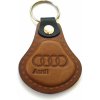 AUTO Two M Kožená kľúčenka Audi hnedá