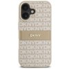 DKNY PU Leather Repeat Pattern Tonal Stripe Zadní Kryt pro iPhone 16 Plus Pink DKHCP16MPRTHSLP (DKHCP16MPRTHSLP)