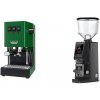 Gaggia New Classic E24, green + Eureka Atom W 65, black