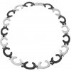 MPM-TIME Nerezový náhrdelník 7283 - strieborno-čiernej farby - SNE.7285.. 45cm